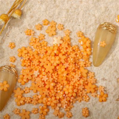 100gab Krāsaini mazi ziedi nagu mākslas piekariņi 3D sveķi 5ziedlapu ziedi, rhinestones nagu dekorācijas Kawaii aksesuāri manikīrs DIY