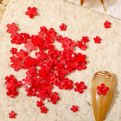 100gab Krāsaini mazi ziedi nagu mākslas piekariņi 3D sveķi 5ziedlapu ziedi, rhinestones nagu dekorācijas Kawaii aksesuāri manikīrs DIY