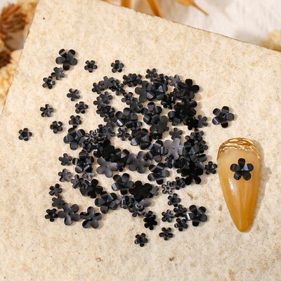 100gab Krāsaini mazi ziedi nagu mākslas piekariņi 3D sveķi 5ziedlapu ziedi, rhinestones nagu dekorācijas Kawaii aksesuāri manikīrs DIY