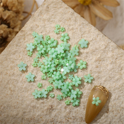 100gab Krāsaini mazi ziedi nagu mākslas piekariņi 3D sveķi 5ziedlapu ziedi, rhinestones nagu dekorācijas Kawaii aksesuāri manikīrs DIY