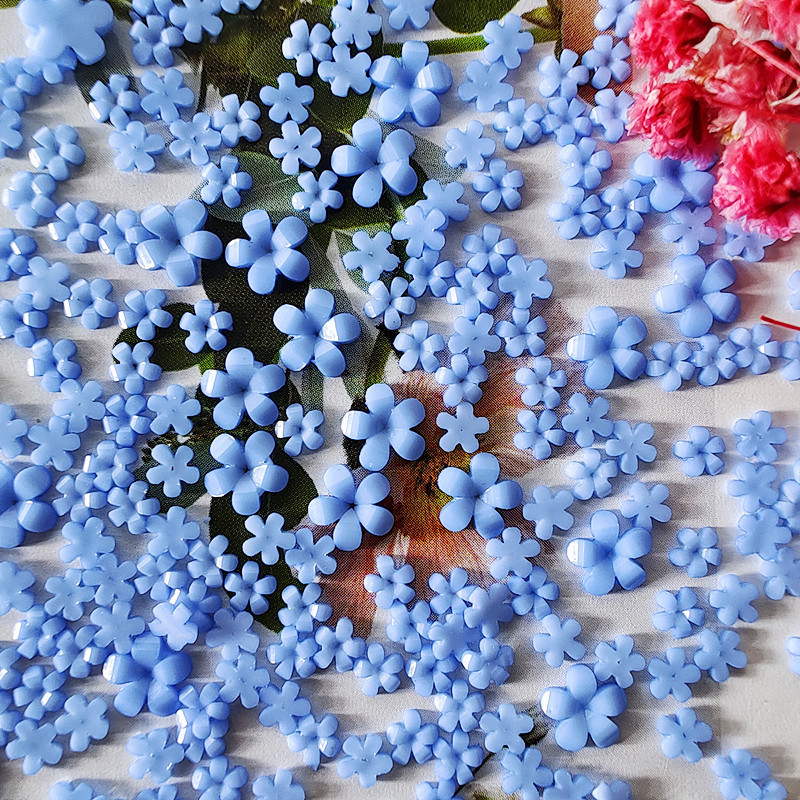 100gab Krāsaini mazi ziedi nagu mākslas piekariņi 3D sveķi 5ziedlapu ziedi, rhinestones nagu dekorācijas Kawaii aksesuāri manikīrs DIY