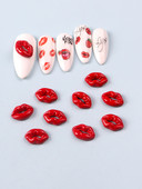 10GB Sarkana lūpu forma Eleganta nagu piekariņi nagu mākslas strasli Manikīrs Rotaslietas Nagu aksesuāri Dekorācijas