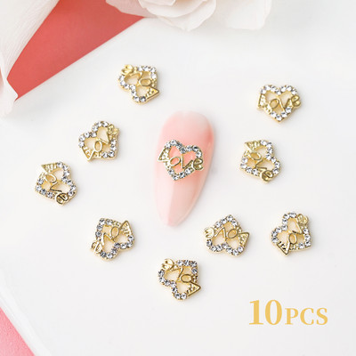 10 buc. Buze de lux roșii/roz Brelocuri 3D pentru unghii Buze roșii fermecătoare de Ziua Îndrăgostiților cu buze de manichiură de lux diamante &*&