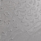 Pearl Love zelta sudraba ķēde augstas kvalitātes 5D kristāla dimanta nagu uzlīme nagu mākslas uzlīme dizaina manikīra rīks T-3112