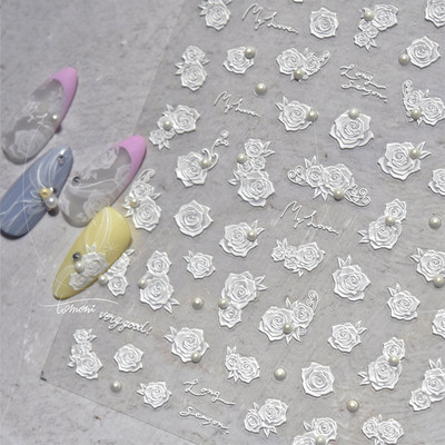 Pearl Love zelta sudraba ķēde augstas kvalitātes 5D kristāla dimanta nagu uzlīme nagu mākslas uzlīme dizaina manikīra rīks T-3112