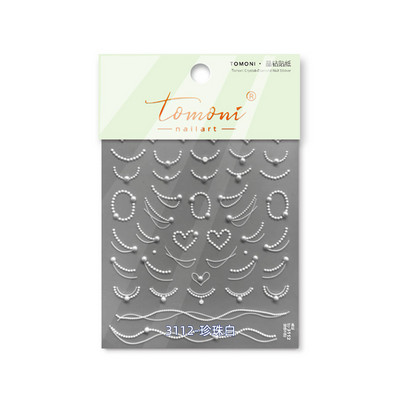 Pearl Love zelta sudraba ķēde augstas kvalitātes 5D kristāla dimanta nagu uzlīme nagu mākslas uzlīme dizaina manikīra rīks T-3112