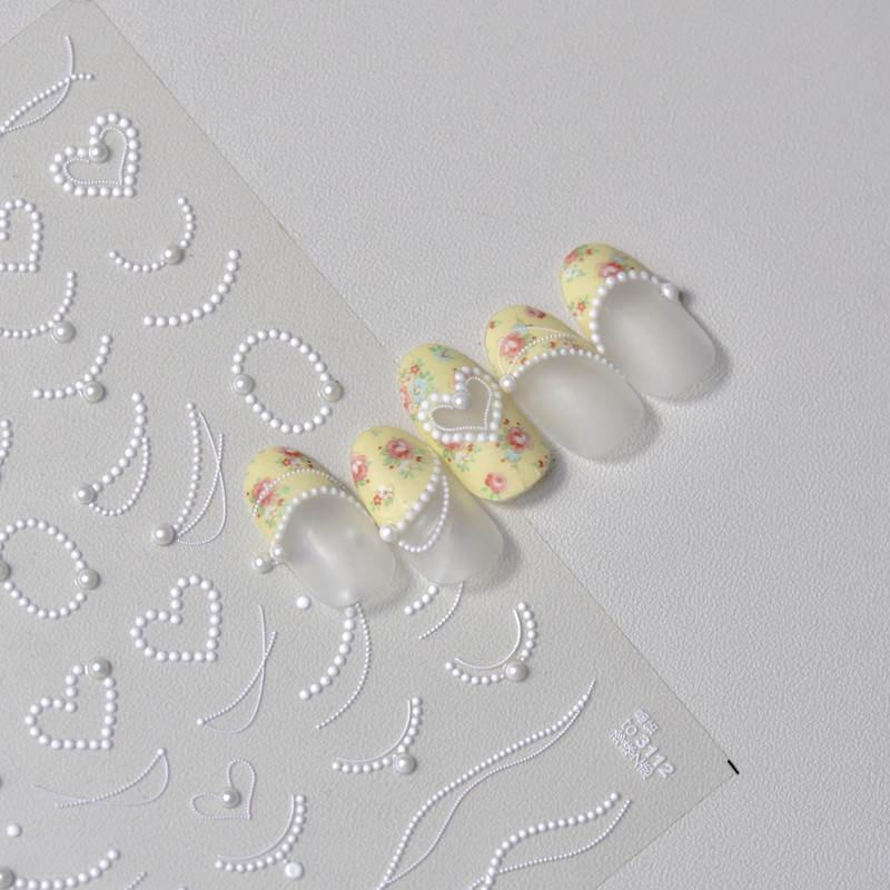 Pearl Love zelta sudraba ķēde augstas kvalitātes 5D kristāla dimanta nagu uzlīme nagu mākslas uzlīme dizaina manikīra rīks T-3112