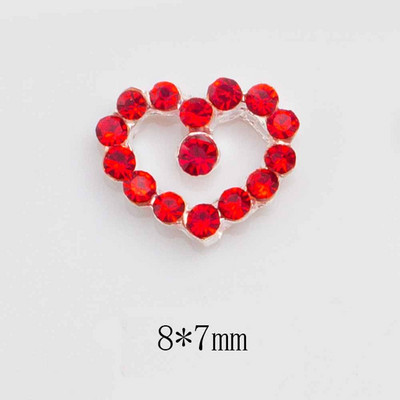 10 gab. Sudraba sirds sakausējuma nagu mākslas šarms 3D jūrnieks metāla dimanta pērle doba sirds mīlestība nagu rotaslietas grezni nagu aksesuāri