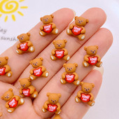 20gb Cute Resin Mini 3D Cartoon Love Brown Bear Nail Rhinestones Dārgakmeņi Glitter Nail Art Rotaslietas Manikīrs Nail Art Dekorācijas