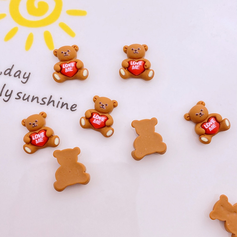 20gb Cute Resin Mini 3D Cartoon Love Brown Bear Nail Rhinestones Dārgakmeņi Glitter Nail Art Rotaslietas Manikīrs Nail Art Dekorācijas