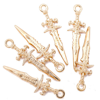 20gab sakausējuma nagu mākslas šarms 3D metāla sakausējums liela zobena nazis ieroči nagu rotaslietas DIY ķīniešu kung fu ieroču nagu aksesuāri