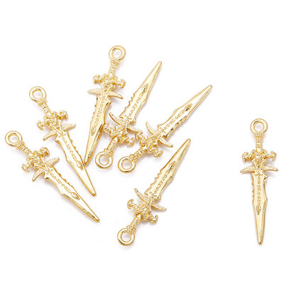 20gab sakausējuma nagu mākslas šarms 3D metāla sakausējums liela zobena nazis ieroči nagu rotaslietas DIY ķīniešu kung fu ieroču nagu aksesuāri