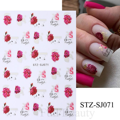 Violeta marmora dūmu nagi uzlīmes 3D zelta viļņu līnijas ziedi tauriņš pavasara dizaina uzlīmes manikīrs nagu mākslas slīdņi dekors