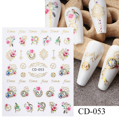 Violeta marmora dūmu nagi uzlīmes 3D zelta viļņu līnijas ziedi tauriņš pavasara dizaina uzlīmes manikīrs nagu mākslas slīdņi dekors