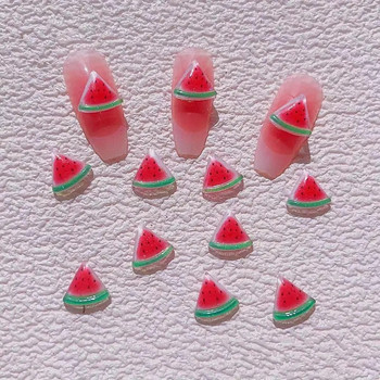 10 τμχ Διακοσμητικά νυχιών από ρητίνη Kawaii Fruit Nail Art 3D Sweet Red Cherry Strawberry Charms Nail Charms Αξεσουάρ Press on Nails