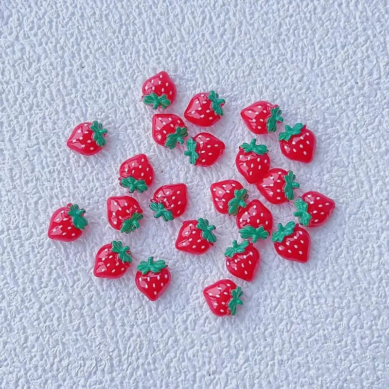 10 buc. Decorații de artă pentru unghii cu fructe din rășină Kawaii 3D Cireș roșu dulce, căpșuni, pepene verde, brelocuri pentru unghii, accesorii, apăsați pe unghii