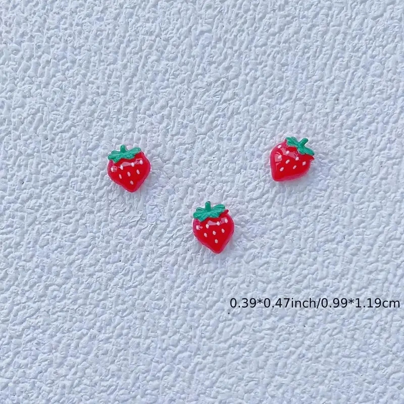 10 buc. Decorații de artă pentru unghii cu fructe din rășină Kawaii 3D Cireș roșu dulce, căpșuni, pepene verde, brelocuri pentru unghii, accesorii, apăsați pe unghii
