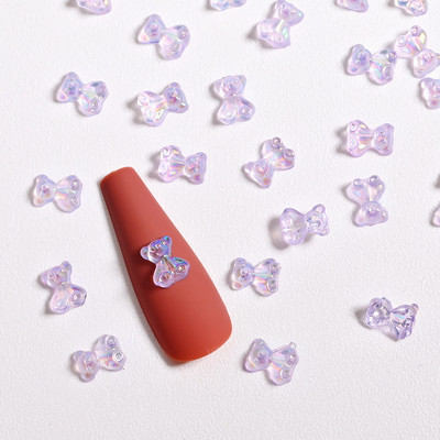 100 komada šarenih akrilnih cvjetnih privjesaka za nokte 3D cvjetni ukrasi od smole za nokte Cvjetići za nokte sa kamenčićima Nakit za manikuru