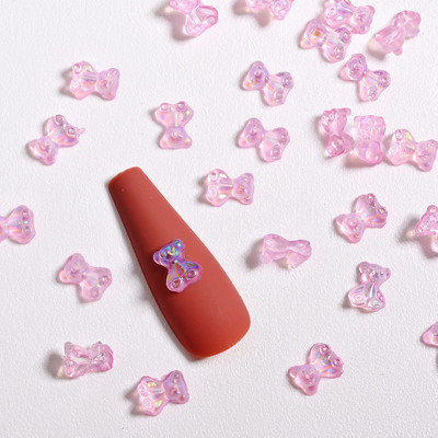 100 komada šarenih akrilnih cvjetnih privjesaka za nokte 3D cvjetni ukrasi od smole za nokte Cvjetići za nokte sa kamenčićima Nakit za manikuru