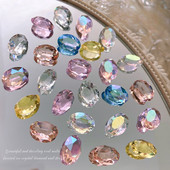 10 gab. Lieli ovāli nagu kristāla rotaslietas ar smailu dibenu, burvīgi dimanta rotājumi. Luksusa augstas caurspīdīguma manikīra rotājumi