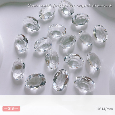 10 gab. Lieli ovāli nagu kristāla rotaslietas ar smailu dibenu, burvīgi dimanta rotājumi. Luksusa augstas caurspīdīguma manikīra rotājumi