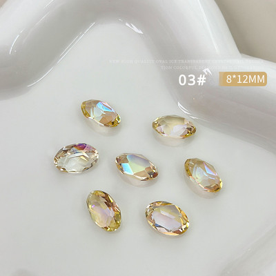 10 gab. Lieli ovāli nagu kristāla rotaslietas ar smailu dibenu, burvīgi dimanta rotājumi. Luksusa augstas caurspīdīguma manikīra rotājumi