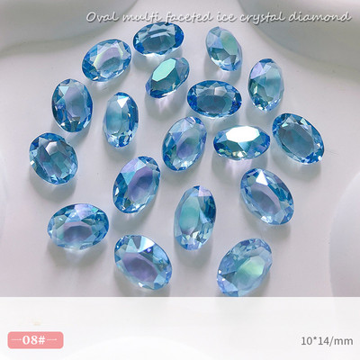 10 gab. Lieli ovāli nagu kristāla rotaslietas ar smailu dibenu, burvīgi dimanta rotājumi. Luksusa augstas caurspīdīguma manikīra rotājumi