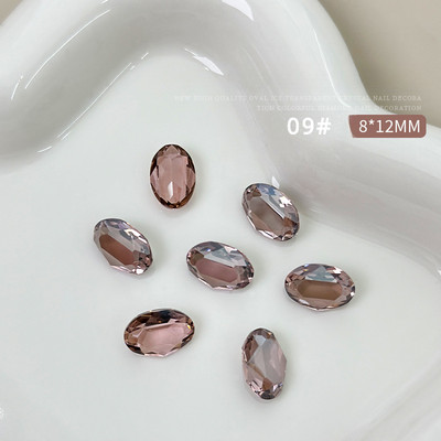 10 gab. Lieli ovāli nagu kristāla rotaslietas ar smailu dibenu, burvīgi dimanta rotājumi. Luksusa augstas caurspīdīguma manikīra rotājumi