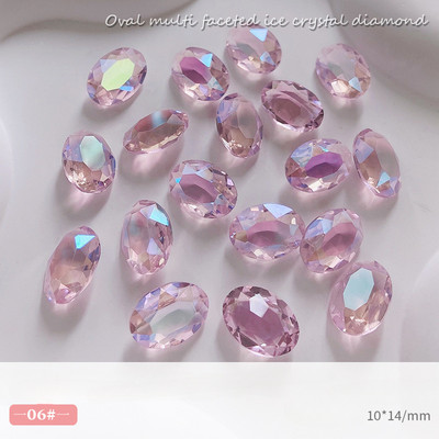 10 gab. Lieli ovāli nagu kristāla rotaslietas ar smailu dibenu, burvīgi dimanta rotājumi. Luksusa augstas caurspīdīguma manikīra rotājumi