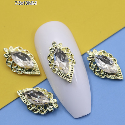 10GAB Luksusa sakausējuma nagu mākslas planēta Rhinestone piekariņi Nagi dekorēšanas piederumi Planet Cross Juvelierizstrādājumu aksesuāri Manikīra daļas