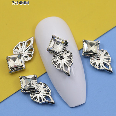 10GAB Luksusa sakausējuma nagu mākslas planēta Rhinestone piekariņi Nagi dekorēšanas piederumi Planet Cross Juvelierizstrādājumu aksesuāri Manikīra daļas