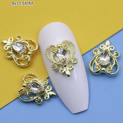 10GAB Luksusa sakausējuma nagu mākslas planēta Rhinestone piekariņi Nagi dekorēšanas piederumi Planet Cross Juvelierizstrādājumu aksesuāri Manikīra daļas