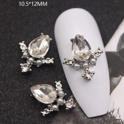 10GAB Luksusa sakausējuma nagu mākslas planēta Rhinestone piekariņi Nagi dekorēšanas piederumi Planet Cross Juvelierizstrādājumu aksesuāri Manikīra daļas