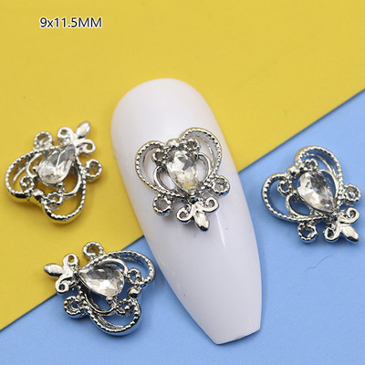 10GAB Luksusa sakausējuma nagu mākslas planēta Rhinestone piekariņi Nagi dekorēšanas piederumi Planet Cross Juvelierizstrādājumu aksesuāri Manikīra daļas