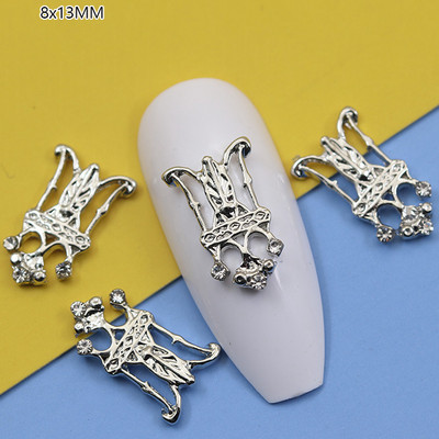 10GAB Luksusa sakausējuma nagu mākslas planēta Rhinestone piekariņi Nagi dekorēšanas piederumi Planet Cross Juvelierizstrādājumu aksesuāri Manikīra daļas