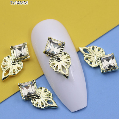 10GAB Luksusa sakausējuma nagu mākslas planēta Rhinestone piekariņi Nagi dekorēšanas piederumi Planet Cross Juvelierizstrādājumu aksesuāri Manikīra daļas