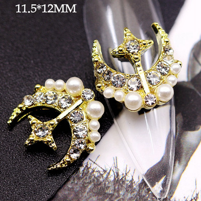 10GAB Luksusa sakausējuma nagu mākslas planēta Rhinestone piekariņi Nagi dekorēšanas piederumi Planet Cross Juvelierizstrādājumu aksesuāri Manikīra daļas