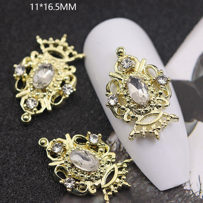 10GAB Luksusa sakausējuma nagu mākslas planēta Rhinestone piekariņi Nagi dekorēšanas piederumi Planet Cross Juvelierizstrādājumu aksesuāri Manikīra daļas