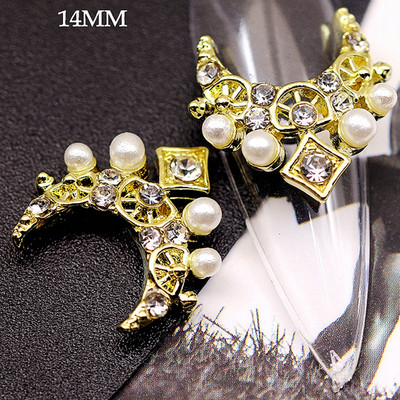 10GAB Luksusa sakausējuma nagu mākslas planēta Rhinestone piekariņi Nagi dekorēšanas piederumi Planet Cross Juvelierizstrādājumu aksesuāri Manikīra daļas