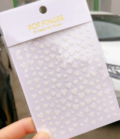 Nagu mākslas uzlīmes Sirds 3D nagu uzlīme Zelta sudraba melna Seksīgi sarkana nagu dizaina uzlīme ar mirdzošu pūdera nagu aksesuāriem