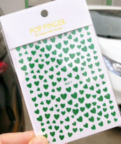 Nagu mākslas uzlīmes Sirds 3D nagu uzlīme Zelta sudraba melna Seksīgi sarkana nagu dizaina uzlīme ar mirdzošu pūdera nagu aksesuāriem