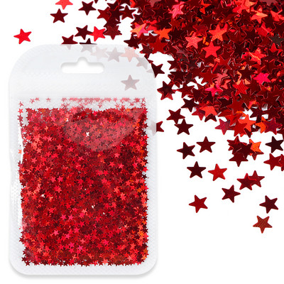 Hologrāfiskas lāzera zvaigznes formas nagu mirdzoši vizuļi zelta sudraba piecstaru zvaigzne nagu mākslas aksesuāri Hermosos manikīra materiāls