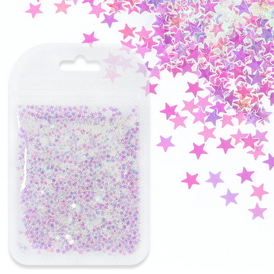 Hologrāfiskas lāzera zvaigznes formas nagu mirdzoši vizuļi zelta sudraba piecstaru zvaigzne nagu mākslas aksesuāri Hermosos manikīra materiāls