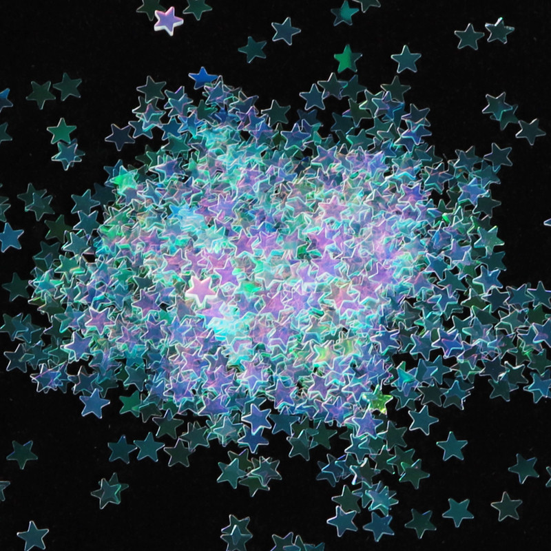 Hologrāfiskas lāzera zvaigznes formas nagu mirdzoši vizuļi zelta sudraba piecstaru zvaigzne nagu mākslas aksesuāri Hermosos manikīra materiāls