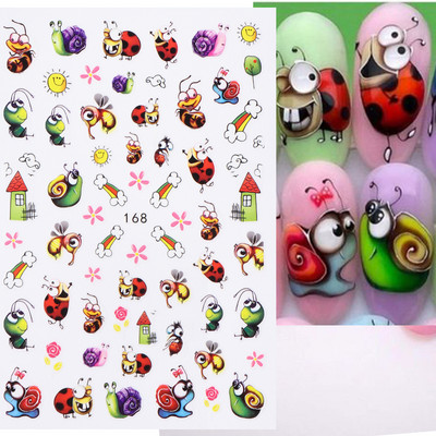 3D crna zmija naljepnice za nokte zmaj klizači za nokte zvijezda mjesec noć vještica dizajn leptir ruža cvijeće naljepnice manikura omot