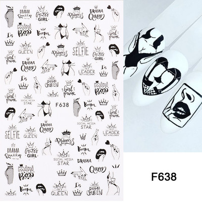 3D crna zmija naljepnice za nokte zmaj klizači za nokte zvijezda mjesec noć vještica dizajn leptir ruža cvijeće naljepnice manikura omot