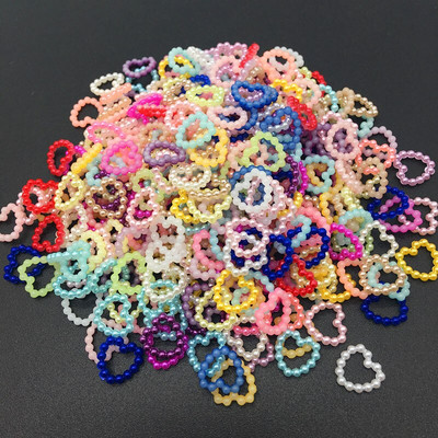 200Gb dobi sirds pērļu nagu mākslas piekariņi balti rozā purpursarkani pērļu apaļi plakani 3D nagu dekori DIY nagu aksesuāri