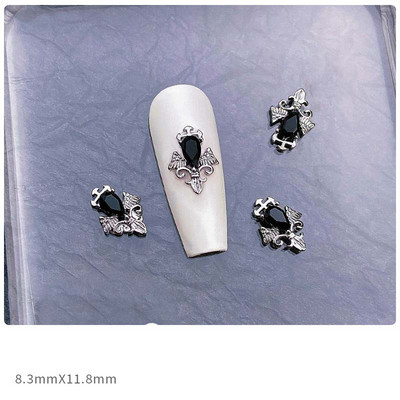 10Gb Gothic Punk Style Nagu mākslas piekariņi 3D Sirds Krusta Helovīna Galvaskauss Mīlestības Ķēdes Kulonu Dizaina Nagu dekorēšanas Aksesuāri