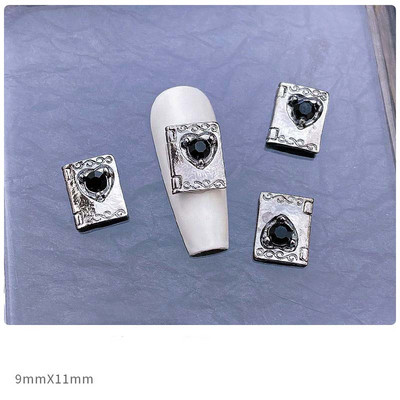 10Gb Gothic Punk Style Nagu mākslas piekariņi 3D Sirds Krusta Helovīna Galvaskauss Mīlestības Ķēdes Kulonu Dizaina Nagu dekorēšanas Aksesuāri