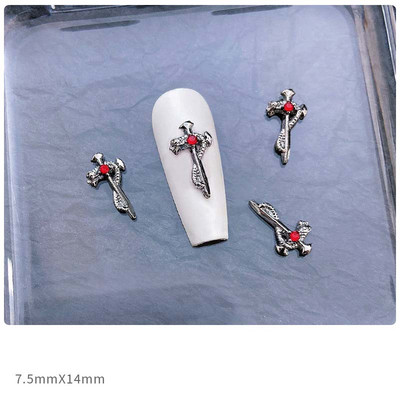 10Gb Gothic Punk Style Nagu mākslas piekariņi 3D Sirds Krusta Helovīna Galvaskauss Mīlestības Ķēdes Kulonu Dizaina Nagu dekorēšanas Aksesuāri